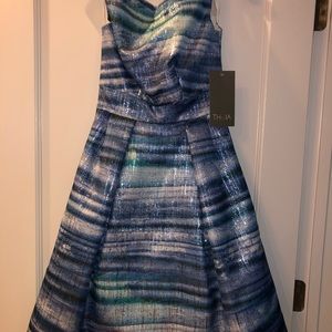 SOLD Theia Blue Cocktail Dress sz 0 NWT